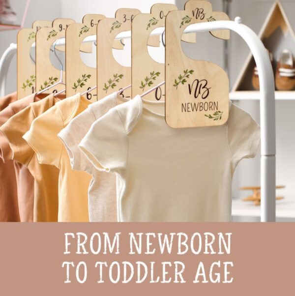 download (3) Beautiful Wooden Baby Closet Dividers for Clothes