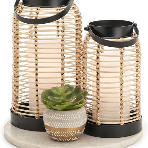 Natural Rattan Boho Lanterns