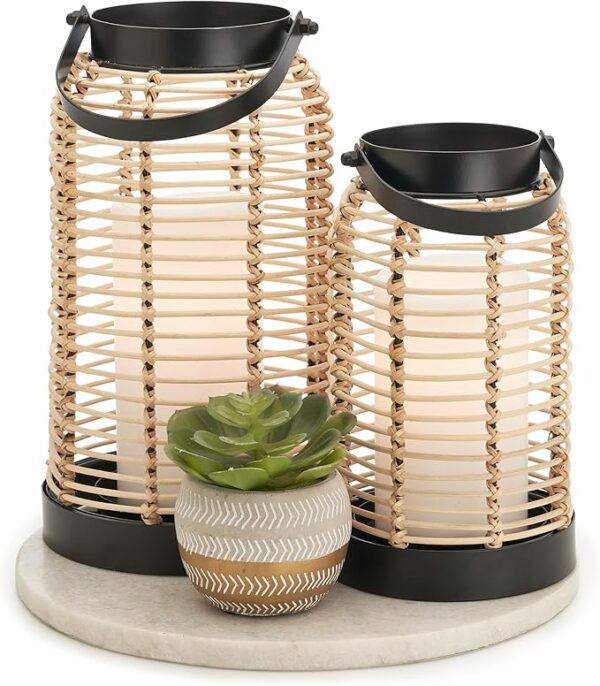 Natural Rattan Boho Lanterns
