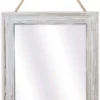 Decorative Rustic Mirror For Walls - Distressed White