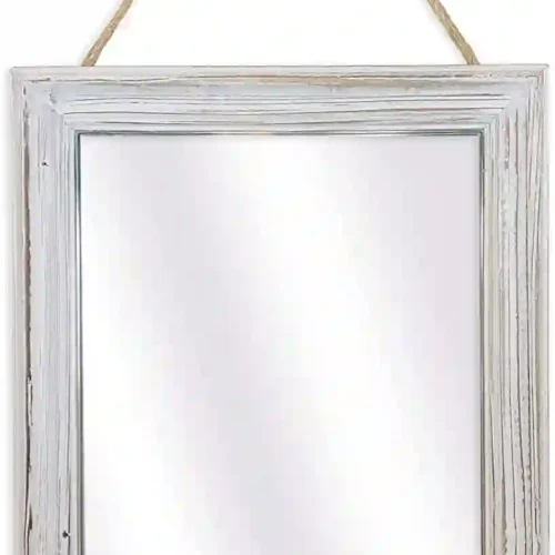 Decorative Rustic Mirror For Walls - Distressed White