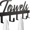 Aesthetic Bathroom Towel Rack for Wall Mount - Black