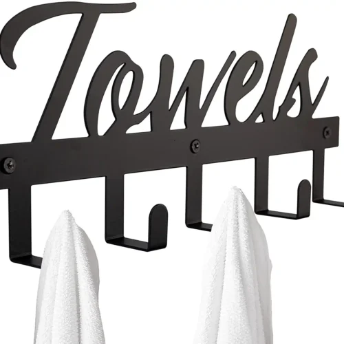 Aesthetic Bathroom Towel Rack for Wall Mount - Black