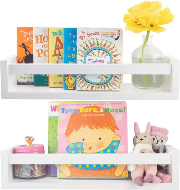 Beautiful Nursery Book Shelves with Cute Animal Prints Set for Kids Room