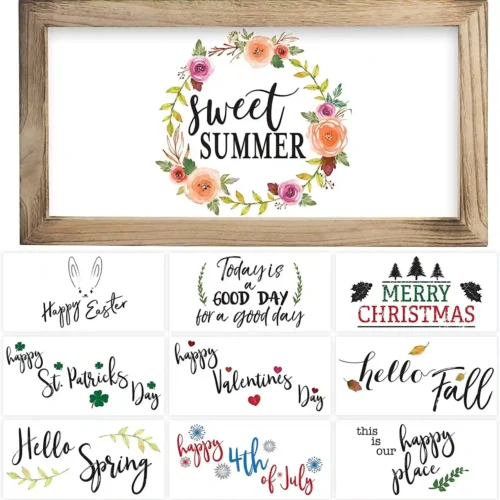Farmhouse Wall Decor Signs With 10 Interchangeable Sayings