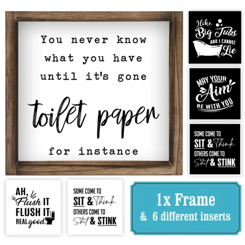 Funny Farmhouse Bathroom Decor Signs