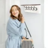 Decorative Coat Rack 5 Hooks- White