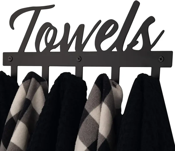Aesthetic Bathroom Towel Rack for Wall Mount - Black