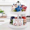 Beautiful Farmhouse Two Tiered Tray White