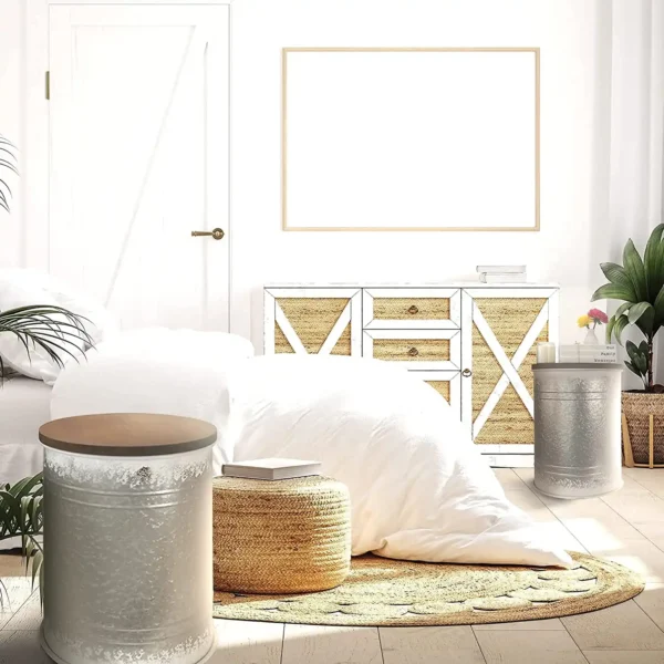 Farmhouse Storage End Table Set of 2