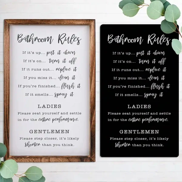 KIBAGA Farmhouse Bathroom Wall Decor Set of 2