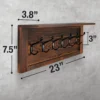 Decorative Coat Rack 6 Hooks- Brown