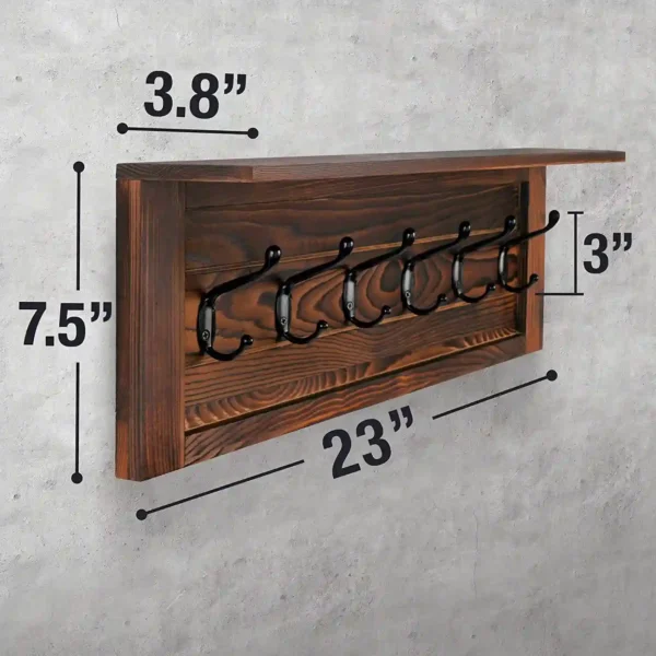 Decorative Coat Rack 6 Hooks- Brown