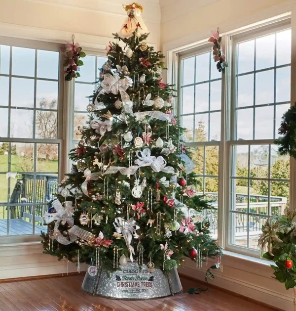 KIBAGA Farmhouse Christmas Tree Collar 30" Tree Ring