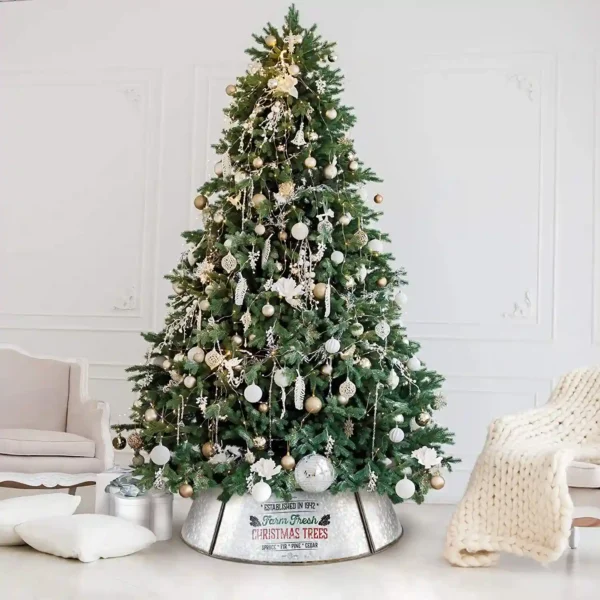 KIBAGA Farmhouse Christmas Tree Collar for Large Trees - 35"