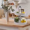 Beautiful Farmhouse Two Tiered Tray White
