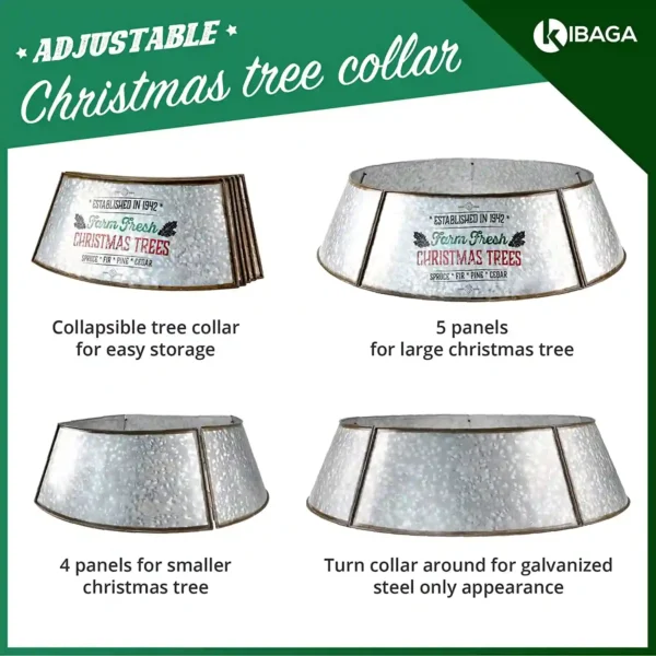KIBAGA Farmhouse Christmas Tree Collar for Large Trees - 35"