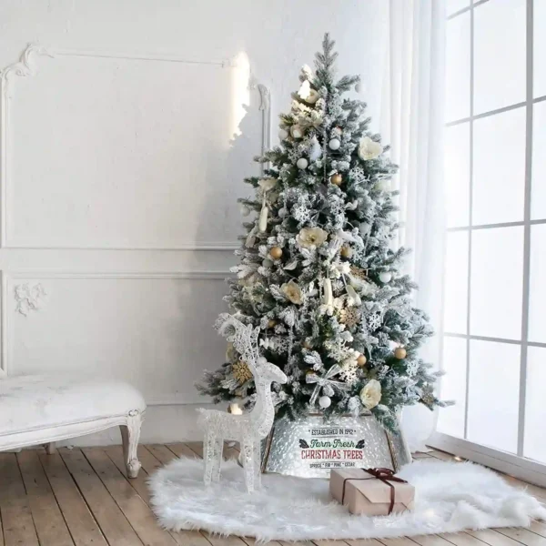 KIBAGA Farmhouse Christmas Tree Collar 30" Tree Ring