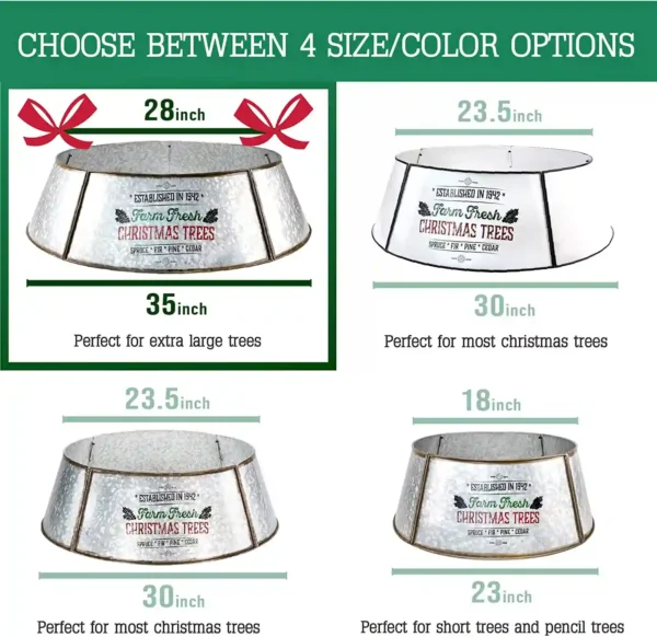 KIBAGA Farmhouse Christmas Tree Collar for Large Trees - 35"