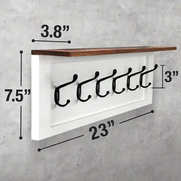 Decorative Coat Rack 6 Hooks - White