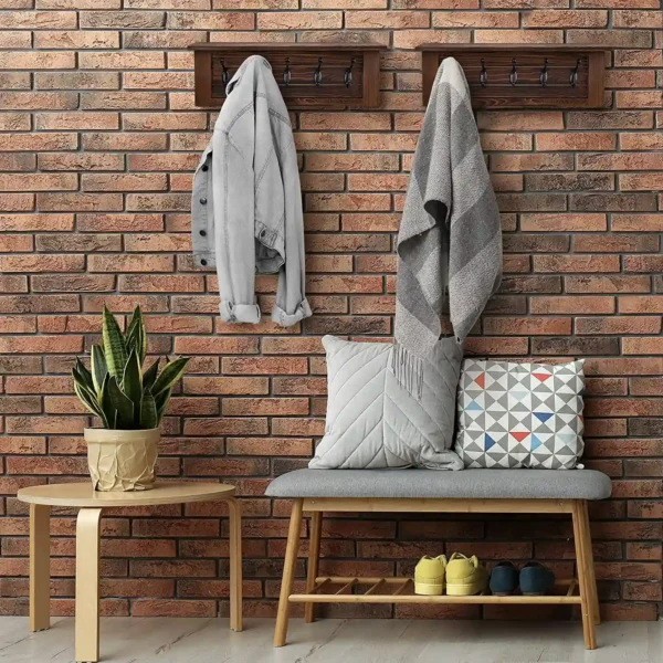 Decorative Coat Rack 5 Hooks- Brown