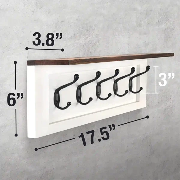 Decorative Coat Rack 5 Hooks- White