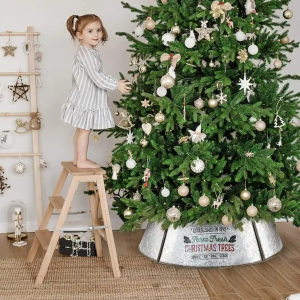 KIBAGA Farmhouse Christmas Tree Collar for Large Trees - 35"