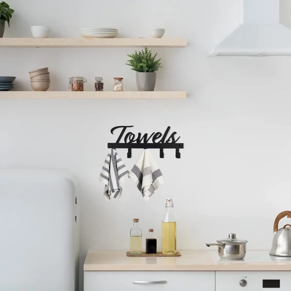 Aesthetic Bathroom Towel Rack for Wall Mount - Black