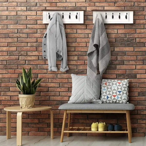 Decorative Coat Rack 5 Hooks- White