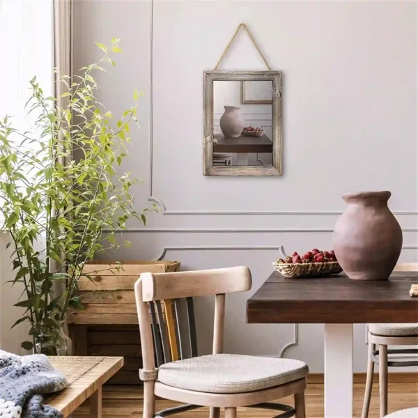 Decorative Rustic Mirror For Walls - Brown