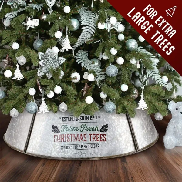 KIBAGA Farmhouse Christmas Tree Collar for Large Trees - 35"