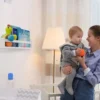 Beautiful Nursery Book Shelves with Cute Animal Prints Set for Kids Room