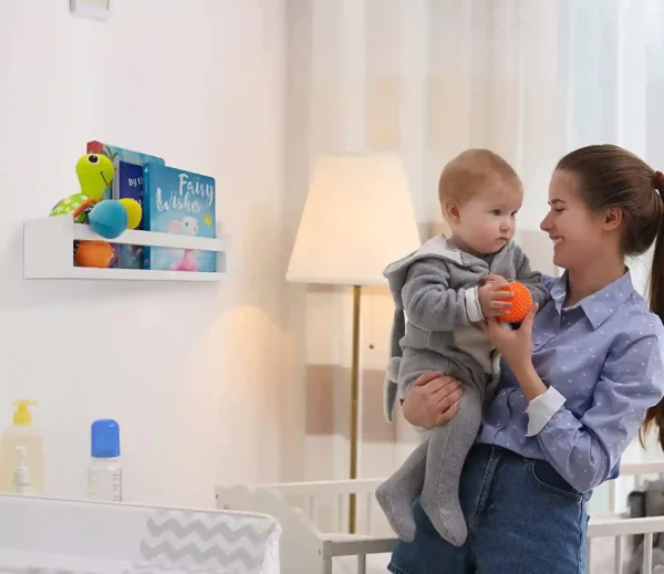 Beautiful Nursery Book Shelves with Cute Animal Prints Set for Kids Room
